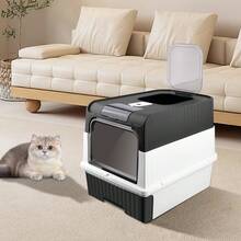 XXL -Katzenstreu -Tablett, abnehmbares Abfallschale in PP mit Deodorant- und Schaufelschublade (49*37*35 cm) - Schwarz - Übersicht 5