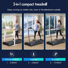 BLACK LORD Treadmill Walking Pad Gym Fitness Foldable - Black - View 4