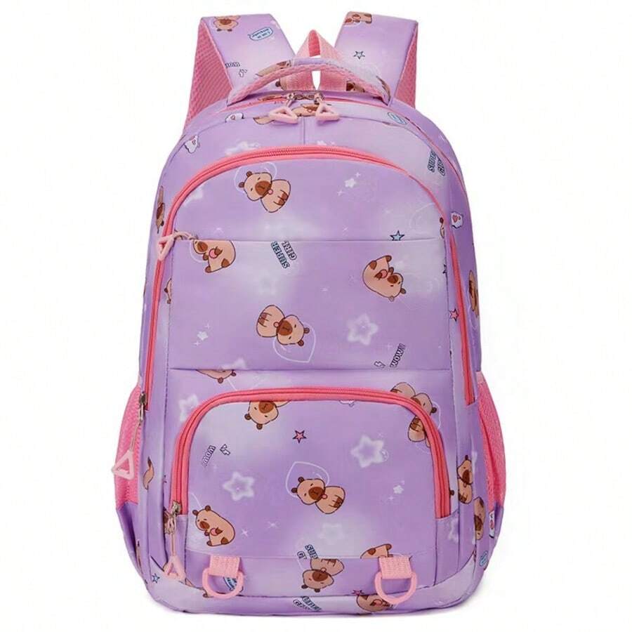 Linda mochila para estudiantes ,mochila para niñas y señoritas , dulces, encantadoras, ligeras y casuales, mochilas escolar simple con cremallera de gran capacidad con cute diseño , mochila de femeninas y estudiantes de secundaria deportivas, mochilas de viaje ,mochila de hombro con estilo casual , regalo para novia ,hijas y estudiantes femeninas ,mochila cute . - Morado - Ver 1