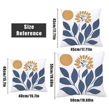 Bộ 4 vỏ gối họa tiết hình học lá xanh xám trừu tượng tối giản, chất liệu nhung in một mặt, vỏ gối 45*45/50*50/40*40CM thích hợp cho ghế sofa hiện đại tối giản trang trí phòng khách, quà tặng, trang trí tiệc - Nhiều màu - Xem 4