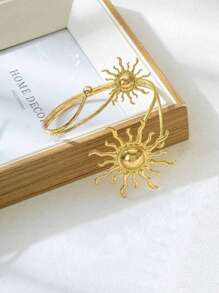 1 Stück modischer, kreativer Armmanschette mit Sonnenblumen-Umarmung, lässiger Stil, vielseitiges Schmuckarmband für Damen im Urlaub und Partys