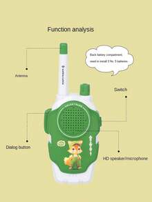 2 件对讲机，长距离对讲机，适用于小型无线免提户外露营、徒步旅行、生日、圣诞节玩具礼物（不含电池）
