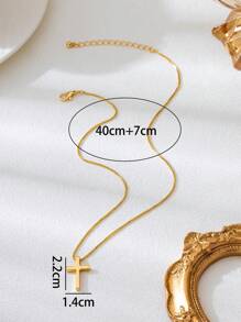 1pc Fashionable Minimalist Bestselling Gold Cross Pendant Necklace For Women, Suitable For Daily Wear, Festivals, Parties
