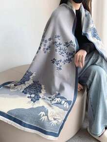 1pc Women's Scarves Cashmere Feel Color Long Shawl Scarf Tassel Printed Pattern Keep Warm Silky Soft Wool Fashion Large Shawls And Wraps For Autumn Winter Daily Life Evening Dresses Travel Office Winter Wedding And Gift