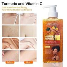 Turmeric Scrub Body Wash + Turmeric Massage Oil Set, Turmeric Body Massage Oil 200ml, With A Fragrant Turmeric Aroma, Suitable For Both Men And Women. - Màu vàng - Xem 8