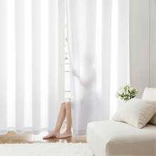 White Privacy Sheer Curtains 84 Inch, Light Filtering 2 Panels Set - Sage Green - View 9