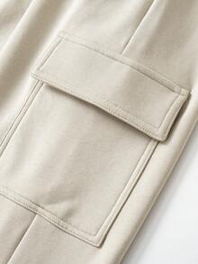 Annil Ropa infantil para niños, niños de mediana edad y niños pequeños, Teenagers, pantalones de punto de cintura completa, ropa deportiva y sudor casualpants para otoño - Albaricoque - Ver 5