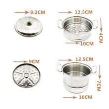 4/11/12 件儿童厨房玩具套装迷你游戏屋不锈钢儿童炒锅和电饭煲逼真烹饪玩具，适合 3 岁以上男孩和女孩过家家礼物（配件和细节可能有所不同）