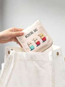 1个便携式药盒，小型药袋，药片收纳袋，印花图案，方便旅行，适合日常/户外/旅行用药，注重健康和经常旅行人士的必备品，也是必备的医疗配件，多功能布艺药袋，便携式急救包，户外旅行药袋，宿舍应急药品收纳袋（多种颜色可选） - 彩色 - 查看 5