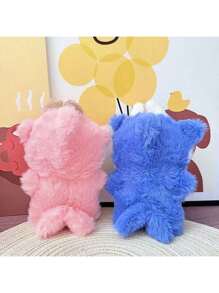 17cm Hanging Ornament Outfit, Blue & Pink Shark Suit, Rabbit Suit Plush Doll Clothes, Cute & Adorable (Clothes Only), Blind Box Hanging Ornament Doll Outfit, Suitable For Daily Wear, Festivals, Birthday Gifts, Doll Collection, Outdoor Activities And More