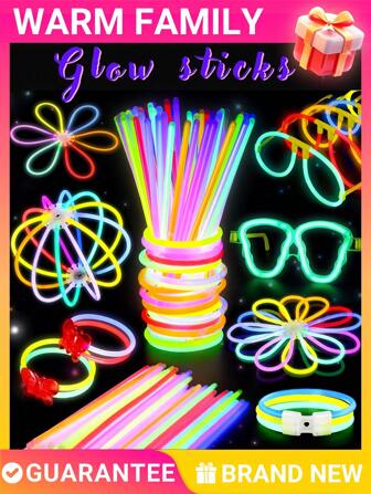 100/50pcs Glow Sticks Party Pack Glow Bracelet Bright Multicolor Light Sticks For Halloween Parties Christmas Celebrations Rave Events, Music Festivals Concerts, Night Clubs Glow Parties New Year Eve Birthday Decorations Pool Parties Carnival Dance Events Raves Parades Nighttime Events Neon Themed Parties Glow In The Dark Accessories Light Up Sticks Chemiluminescent Glowsticks