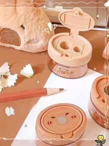 1pc/3pcs/5pcs Cute Capybara Shaped Manual Pencil Sharpener, Random Color & Style, Creative Flip Cover Pencil Sharpener, Cartoon Handheld Pencil Sharpener Suitable For School And Office Use, Suitable For Pencils And Cosmetic Pencils, Compact Pencil Sharpener, Desktop Decor Portable Pencil Trimmer, Student Learning Supplies Gift, Loved By Children, Boys, Girls, School Supplies Back To School