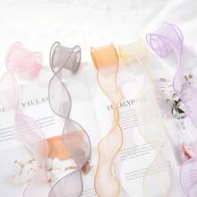 1 Roll/4 Rolls Of 10 Yards Fringed Ribbon For Floral Packaging, Gift Wrapping, Decoration For Wedding, Festival And Party, Make Bows