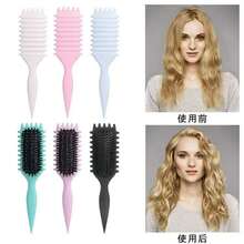 Finishing Brush For Curly Wavy Hair Detangling Without Damaging Smooth Strands - 黑色 - 查看 3
