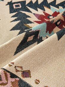 1pc Bohemian Sofa Throw Blanket - All-Season Comfort, Pet-Friendly, Dust-Proof Couch Cover With Tassels - Ideal For Living Room, Kitchen, - Machine Washable, Throw Blanket For Couch