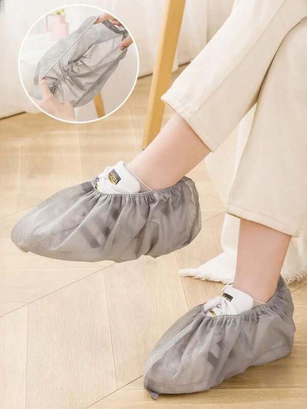 10/50/100 غطاء حذاء غير منسوج - مانع للانزلاق، مناسب لحماية الأحذية الداخلية - قابل للاستخدام في الحمام والتنظيف والمستلزمات الصحية، وأغطية أحذية السفر للفنادق