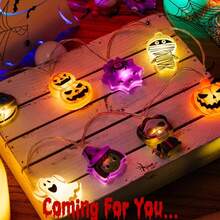 GCTECHING 1 Pc Halloween Decorations Light 3M 20 LED Pumpkin String Lights Ghost 2 Model Battery Operated Halloween Decor Pumpkin LED Lights Halloween Decorations For Home Indoor Outdoor (Without Battery) Halloween Decor Light Home Decor Party Decor Halloween Decoration Room Decor Halloween Garden Decor For Gift Fairy - Halloween Combo Set 1 - View 5