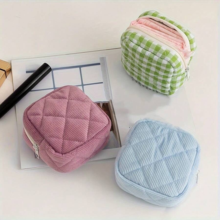 Women Tampon Storage Bag Case Sanitary Pad Pouch Napkin Cosmetic Bags Organizer Ladies Makeup Bag Tampon Holder Organizer Travel Wallet - Multicolor - View 1