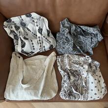 Women Shoulder Bags - 白底藏青繡花 - 查看 4