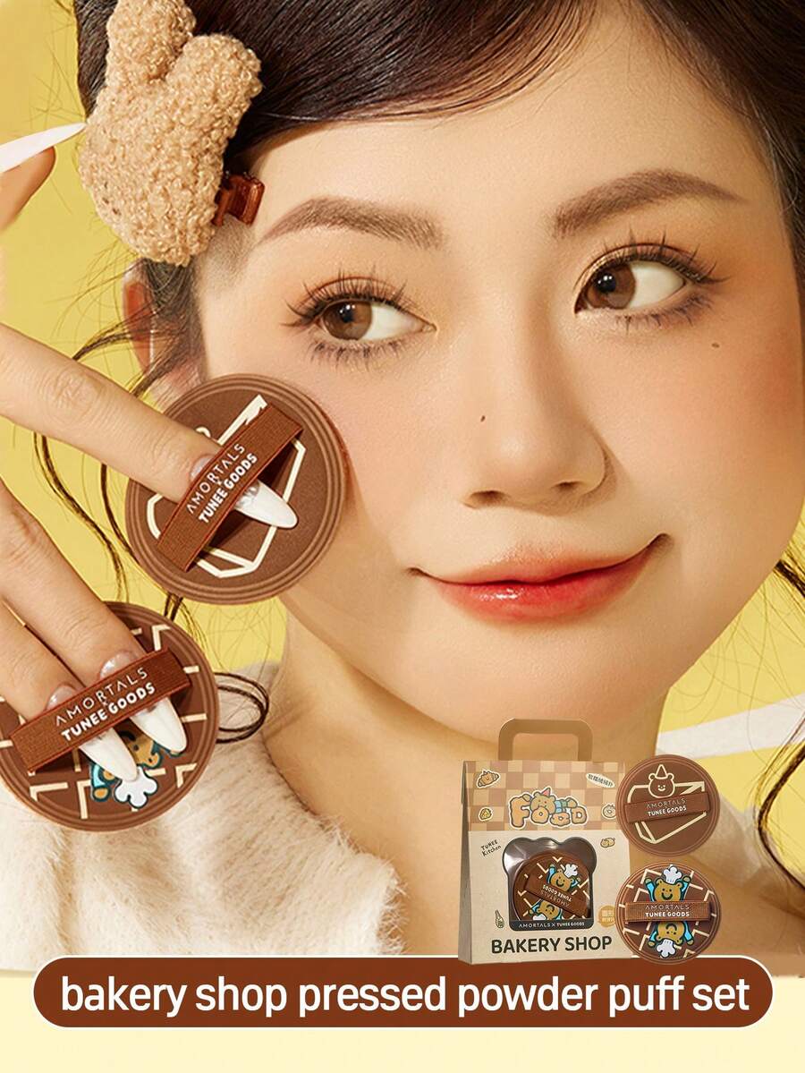 Amortals X TUNEE GOODS 面包系列 2 件装圆形粉扑 1.5mm 可爱小熊化妆海绵替换装，适合初学者、化妆师、送礼、约会、婚礼、圣诞节、万圣节、感恩节、毕业典礼、生日、Y2K 季、时尚女性、化妆品、美容、派对、海滩、旅行、露营、学校、庆祝活动、装饰、玫瑰女孩角色扮演、高级化妆氛围、化妆、便宜、房间装饰、梳妆台、旅行、卧室、化妆配件、粉扑、美妆蛋、粉扑、化妆海绵、便宜、圣诞礼物、化妆、化妆工具、便宜货、礼物、女士礼物、圣诞礼物、赠品、旅行、便宜货、旅行必备