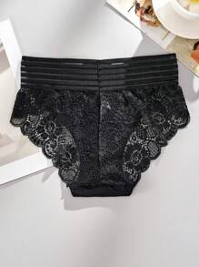 FOVTY 1PC Plus Size Women's Lace Sexy Panties Breathable And Comfortable Yogashort