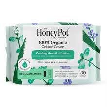 The Honey Pot Company 100% Organic Cotton Cover Cooling Herbal Infusion Regular Liners - 30ct - 1 - 查看 1