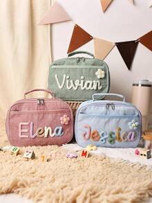 1pc Personalized Lunch Bag With Name, Customized Name Lunch Tote, Back To School Lunch Bag, Reusable Insulated Lunch Box