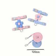 Cat Cartoon Leash, Adjustable Escape-Proof Harness Strap For Small Pets Like Poodle, Teddy - Pink - View 7