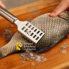 Descamador de Peixe 6 Peças Escamador Removedor de Escamas Inox Pesca - Caramelo - Visão 5