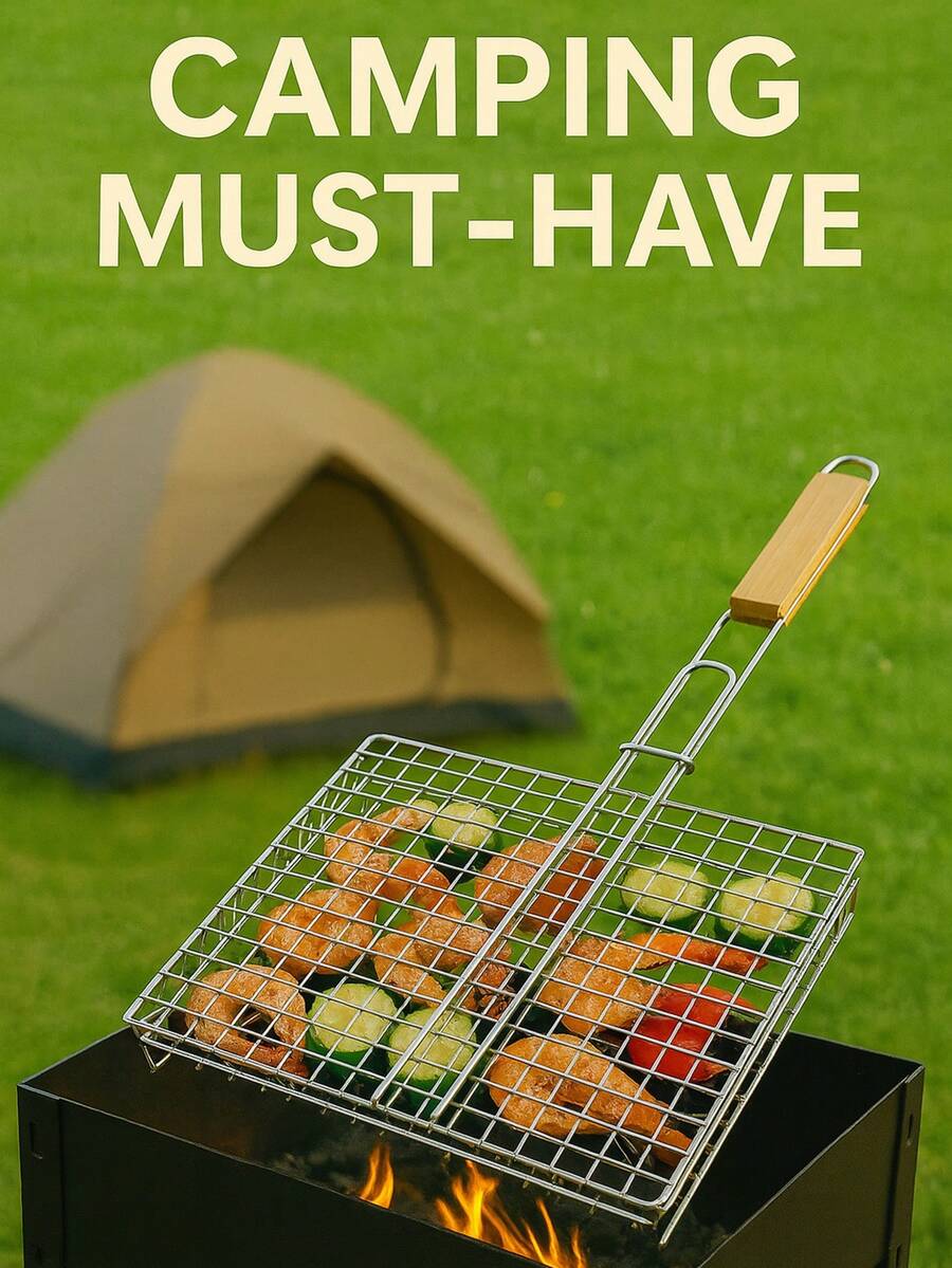 A Grill Net Large, Medium And Small Grilled Fish Clip BBQ Grill Net Outdoor Barbecue Clip Barbecue Tool Iron Barbecue Splint - Small Tablet 21.5*19.5CM - View 1