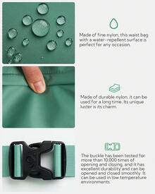 WATERFLY Riñonera cruzada para mujeres y hombres con bolsillos, correa ajustable, Negro, 9.06 x x 3.54 pulgadas - Verde Claro - Ver 5