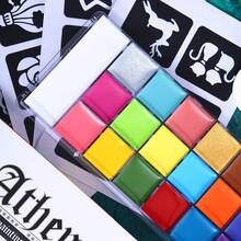 Athena Face Body Paint Oil Makeup Set, 20 Colors FX Halloween Party Painting With Stainless Steel Mixing Palette And Spatula Tool,10 Pcs Artist Paintbrushes,Tattoo Stencil Arts Crafts Kit,9416373 - M - View 7