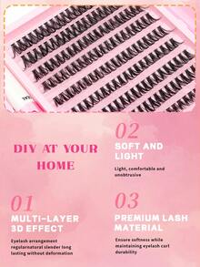 200 PEÇAS/180 PEÇAS/150 PEÇAS/100 PEÇAS Conjunto de Extensão de Cílios Falsos de Múltiplos Estilos de Grande Capacidade com Adesivo de Extensão de Cílios, Pinça de Selagem de Cílios, Kit de Cílios Falsos Volumosos Tipo C de 10-16mm de Comprimento Misto, Aparência Natural, Enrolamento, Efeito 3D, Adequado para Uso Diário e Várias Ocasiões