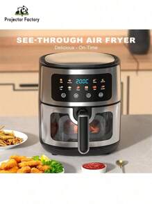 LIPETY Hot Air Fryer With Viewing Window - 5 Quart Compact - Digital Airfryer 5 Qt For 2-3 Persons - 5 Qt For Office, Dorm Room - 6-In-1 Baking, Toasting, Grilling, Reheating - 1400 W, 400 °F, Kitchen Airfryer, Worktop, Gift