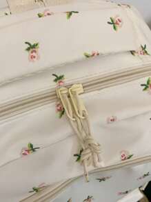 LECEY College Style Large Capacity Student Backpack For Women, Suitable For Middle School, High School, University - White - View 7