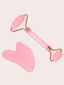 2-częściowy różowy zestaw narzędzi do masażu twarzy, wałek do masażu i płytka do skrobania, do stylizacji ciała i pleców, losowo, uroda, produkty do pielęgnacji skóry, spa, pielęgnacja ciała, narzędzia do pielęgnacji skóry, pielęgnacja twarzy, akcesoria kosmetyczne, masaż, narzędzie do masażu twarzy, wałek do masażu twarzy