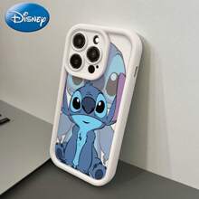Disney [ized] Funda de teléfono de TPU en blanco y negro de la serie Stitch Couple de Disney, adecuada para Apple 16.15.1311 Pro Max XS. Diseño de dibujos animados lindos de 8 y 7 y 6 Stiches, regalo de cumpleaños, regalos festivos, Día de San Valentín, perfecto