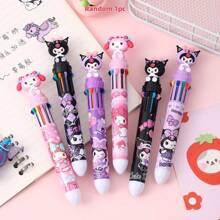 bandai 1 pennenset met 10 kleuren in de vorm van een cartoonfiguur (1 pen met 10 kleuren), schattige creatieve etui met tandpasta in de vorm van een kat, leuke organizer voor op het bureau van een student, cadeaudoos voor kantoorbenodigdheden, cartoonbalpen, set van 10 balpennen - snel drogende inkt, medium punt, leuke set kantoorbenodigdheden, geschikt voor tieners, krabbels, markeren, leuke etui, terug naar school