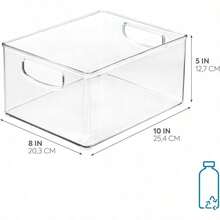 iDesign 63898 Caja de Almacenamiento AA8 para Cocina Organizador de Cocina Grande y Profunda de plastico con Asas Transparente 25 5 x 20 25 x 12 75 cm - Transparente - Ver 3