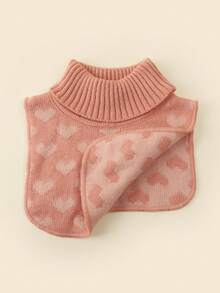 1pc Kids Pullover Scarf With Heart, Pentagram, Twist Pattern, Warm & Soft For Daily Use - Multicolor - View 4