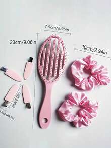 Set de 7 piezas para mujer que incluye 4 pinzas de cabello invisibles + 2 scrunchies de satén + un peine de dientes anchos - Kit de accesorios para el cabello sin costuras, esenciales para el peinado de cola de caballo para viajes con desenredador sin enganches, cepillos, cepillo para el borde, cepillo desenredante, cepillo de bolas, mini juego de cepillos para el cabello, peine de madera, cepillo para el cabello, peinado, peluquería, juego de cepillos para el cabello, peine para el cabello, peine para rizos, cepillo desenredante, cepillo para el cabello de mujer, cabello, productos para el cabello, herramientas para el cabello, artículos para el cabello, barbero, accesorios de barbero, barbería, equipo de peluquería