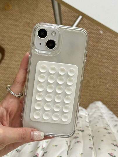 1pc/5pcs/1set Silicone Phone Grip, Suction Cup Phone Holder, Hands Free Phone Handle, Finger Ring Stand Compatible With Iphone & Android,It Is Suitable For Smooth Glass Back Cover Of Mobile Phone, Not For Rough Frosted Back Cover Of Mobile Phone White + Black + Pink + Transparent + Rosered Easter Parade Spring Celebration