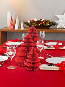 1 pieza Adorno de árbol de Navidad en forma de escritorio, decoración navideña, decoración de papel de panal de árbol de Navidad, decoración de fiesta de Navidad, decoración de escritorio navideño, fiesta de Año Nuevo, decoración de ambiente navideño, Navidad