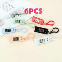 1/6/12/15件马卡龙三角迷你数字闹钟，创意糖果色静音石英表，适合各种活动计时，也可用作万圣节、圣诞节、派对礼物，携带方便 - 彩色 - 查看 7