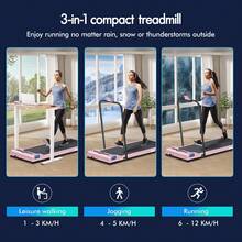 BLACK LORD Treadmill Walking Pad Gym Fitness Foldable - Pink - View 4