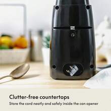 NEWElectric Can Opener And Knife Sharpener Multifunctional Jar And Bottle Opener With Removable Cutting Lever And Cord Storage Stainless Steel Blade Black7.3 - 黑色 - 查看 4