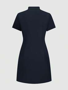 Women's Scrubs Nurse Scrubs Workwear Dentist Healthcare Pet Hospital Laboratory Drawstring Short Sleeve Dress