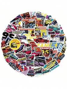 50 miếng dán xe hơi được cấp phép chính thức của Disney Lightning McQueen Mater 2 kiểu dáng decal vinyl chống thấm nước cho bình nước máy tính xách tay điện thoại trang trí xe hơi quà tặng tiệc sinh nhật - Nhiều màu 2 - Xem 5