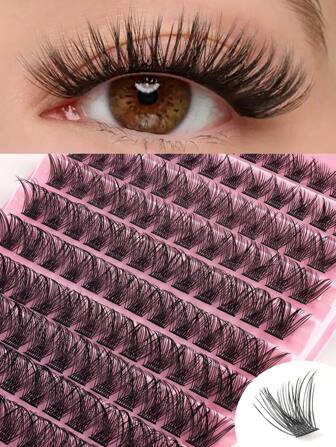 120 件单根睫毛簇 D 卷曲 8-16 毫米宽茎 DIY 睫毛簇自然外观和超厚可重复使用单根睫毛延长套件适合居家自用或外出时用于日常生活、婚礼、约会、派对、音乐节、春节和旅行睫毛簇、睫毛簇、单根睫毛、睫毛、假睫毛