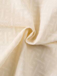 Koszula chłopięca z długim rękawem w jednolitym kolorze, żakardowa tkanina, kołnierzyk typu stójka, guziki, kieszeń na piersi, odpowiednia do codziennego noszenia na co dzień oraz na imprezy wiosną i jesienią - Beżowy - Zobacz 7